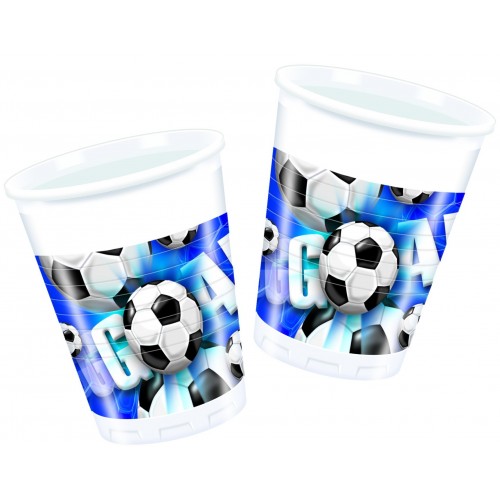 $E 10 VASOS PL BALON FUTBOL 200ML