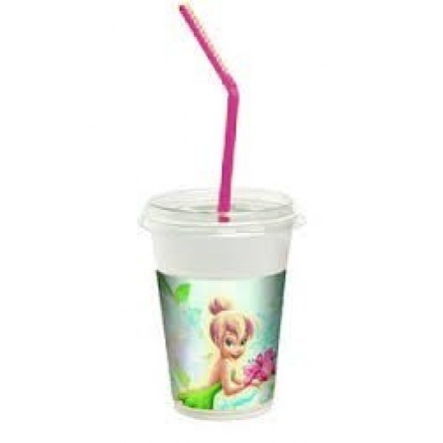 $E 12  VASOS TAPAS C/PAJITA CAMPANILLA