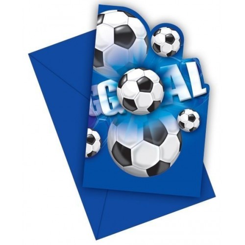 $E 6 INVITACIONES  GOAL BALON FUTBOL