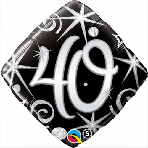 $ GLOBO 18" FOIL FORMA ROMBO NEGRO N40