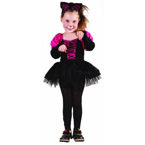 DISFRAZ 2A3AÑOS GATITA ROSA/NEGRO