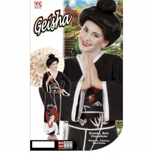 DISFRAZ 11A13AÑOS GEISHA KIMONO NEGRO