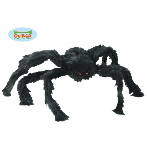 $D ARAÑA PELUDA NEGRA OJO ROJO 45CM