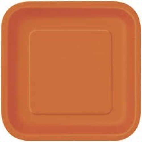   $E 16 PLATO CUADRADO NARANJA 18CM