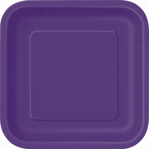 $ E     PLATOS  CUADR.VIOLETA 17CM