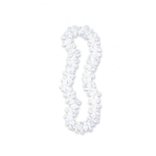 $   COLLAR HAWAIANO BLANCO 50CM