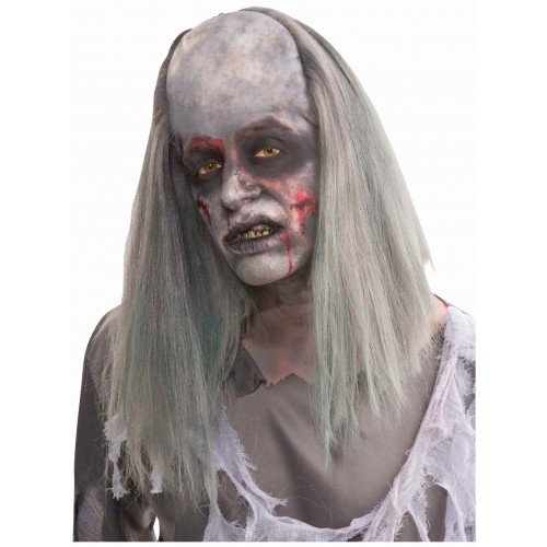 PELUCA ZOMBI CALVA C/PELO GRIS