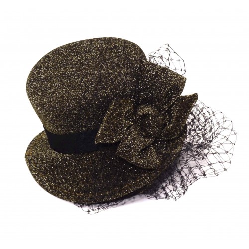 -DIADEMA MINI SOMBRERO ORO STEAMPUNK