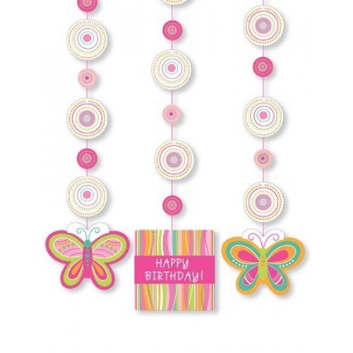 PAQ.3/U TIRA MARIPOSA HAPPY BIRTHDAY