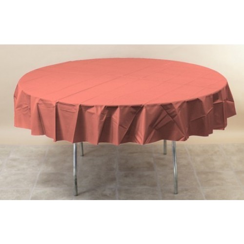   MANTEL PLASTICO REDONDO CORAL 208CM