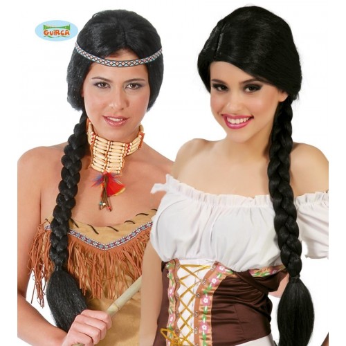 PELUCA TRENZA LARGA NEGRA