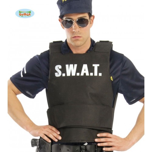 CHALECO ADULTO NEGRO SWAT POLICIA