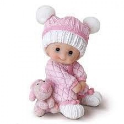 FIGURA NIÑA BEBE SENTADA C/PELUCHE 10CM