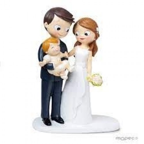 FIGURA TARTA NOVIO BEBE EN BRAZO 21CM