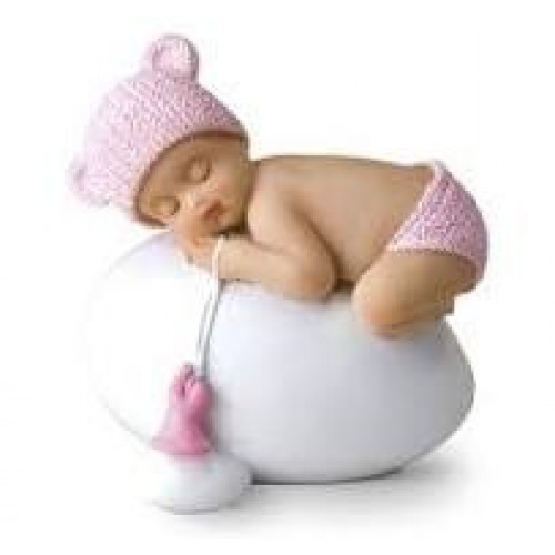 FIGURA NIÑA BEBE DURMIENDO HUEVO 8CM