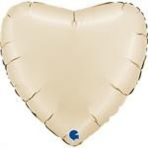   GLOBO 22" FOIL CORAZON CREMA SATI
