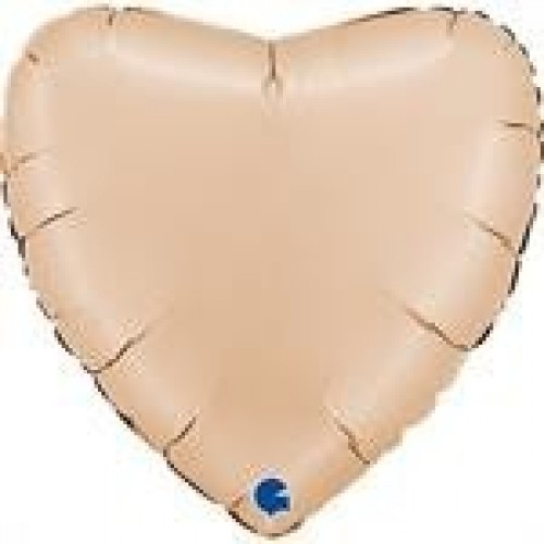   GLOBO 22" FOIL CORAZON NUDE SATIN