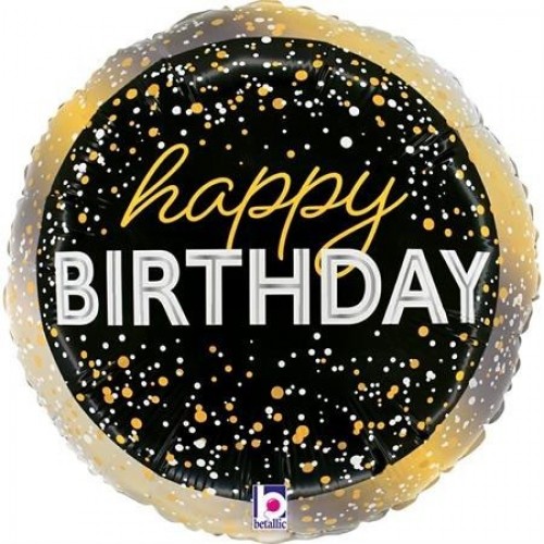 GLOBO 9" PALO FOIL RND HAPPY BIRTHDAY