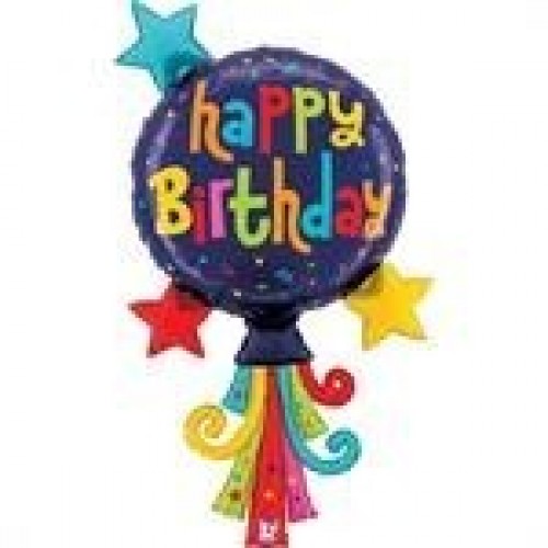 GLOBO 40" FOIL GLOBO SERPENTINA BIRTHD