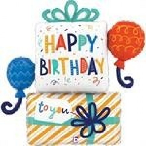GLOBO 35" FOIL FORMA REGALOS H.BIRTHDA