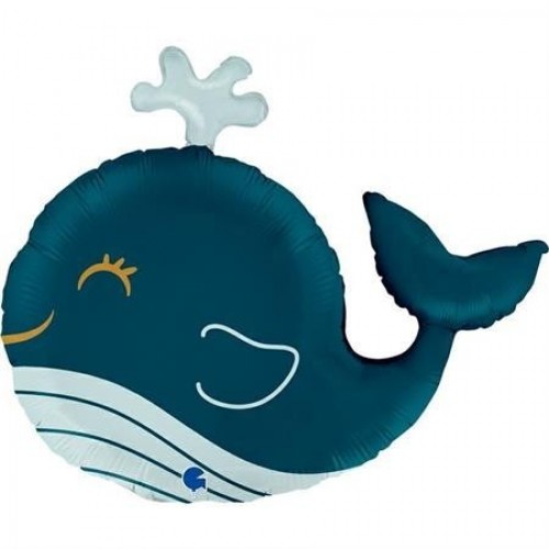 GLOBO 34" FOIL FORMA BALLENA AZUL