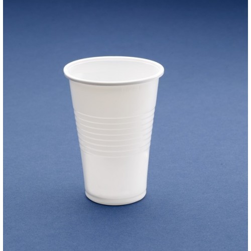 $E    10 VASOS PLASTICO BLANCO 220ML