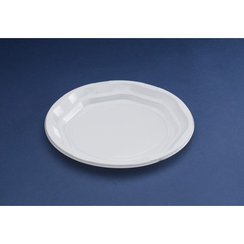 $E    10 PLATOS BLANCO PLASTICO 23CM