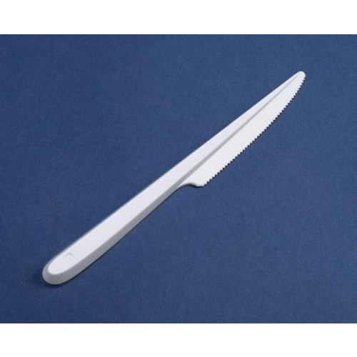 $  10 CUCHILLOS BLANCO PLASTIC 16CM