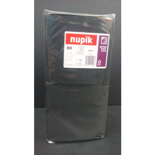 80 SERVILLETAS TISSUE NEGRA 20X20CM