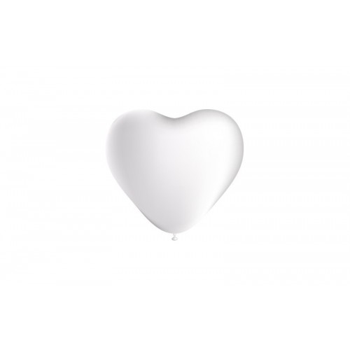 50 GLOBOS 10" 80HP20 CORAZON BLANCO 80CM