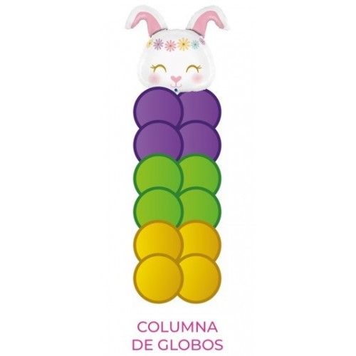 N2 PASC COLUMNA 2MT GLOBO CONEJO PASCUA