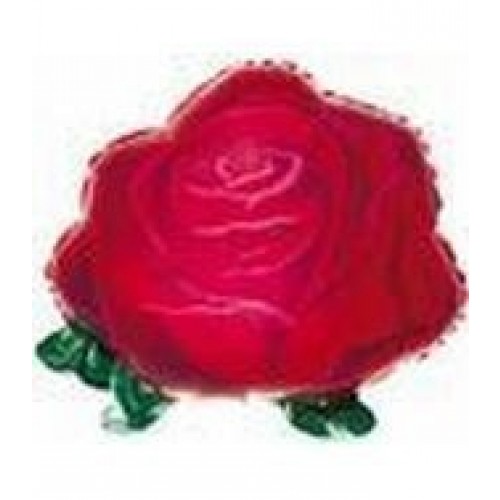 $D GLOBO 22" FOIL FORMA ROSA ROJA