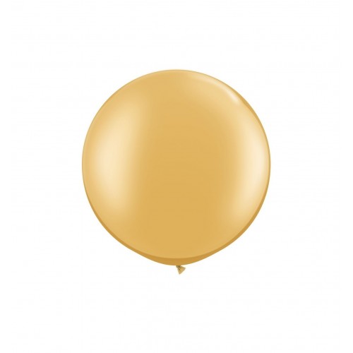 $ E  2 GLOBOS JUMBO 3FT METAL ORO 95CM