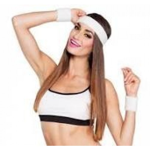   SET CINTA PELO 2 MUÑEQUERAS BLANCA