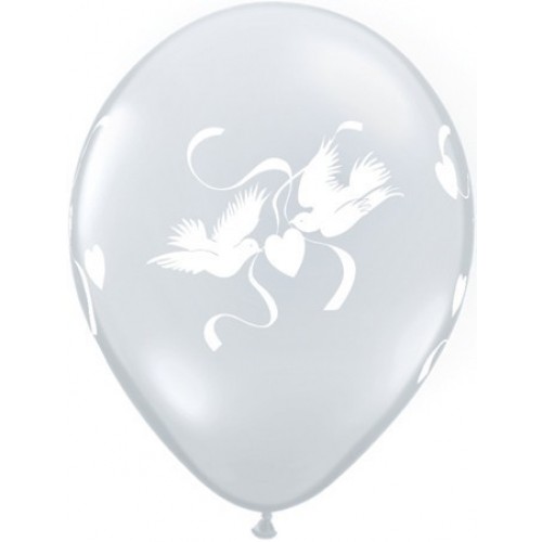 $D 100 GLOBOS 11" LATEX TRANSP.PALOMA