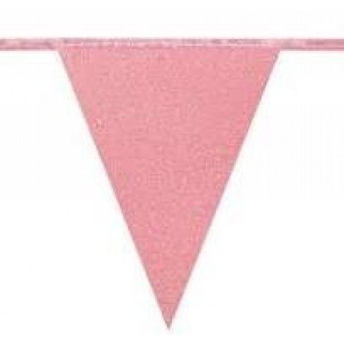   BANDERIN PAPEL GLITTER ROSA 6MT