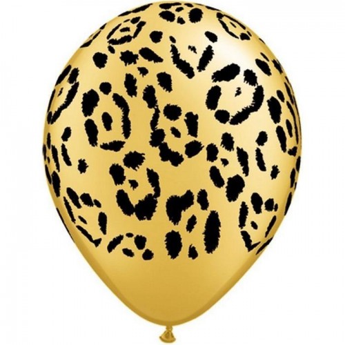 $D 100 GLOBOS 11" LATEX  ORO LEOPARDO