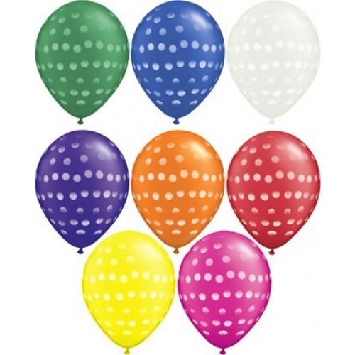 $D 100 GLOBOS 11" LATEX TOPOS COL.SUR