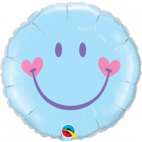 $D GLOBO 18" FOIL SMILE CELESTE PASTEL