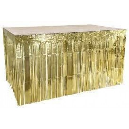  FALDA MESA FLECO METAL ORO 74X300CM