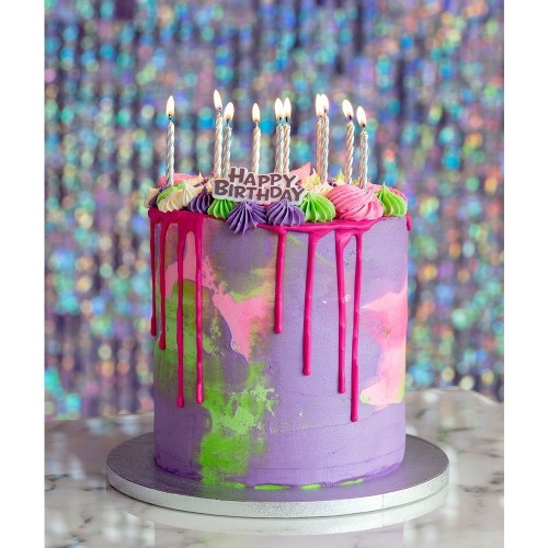 HAPPY BIRTHDAY 16 VELAS PLATA C/SOPORTE