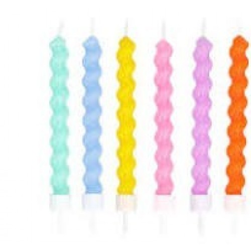   6 VELAS ESPIRAL COLOR PASTEL 9CM