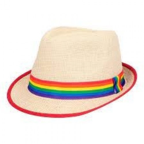 SOMBRERO PAJA BANDERA ORGULLO