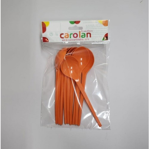    10 CUCHARAS NARANJA 16,7CM
