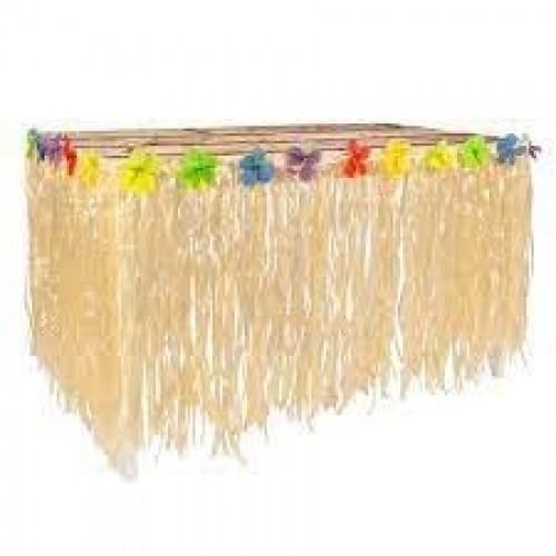 FALDA DE MESA RAFIA FLOR HAWAIANA 75X30M