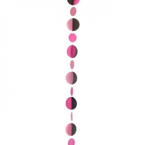 TIRA P/GLOBOS CIRCULO ROSA/NEGRO 1,25MT