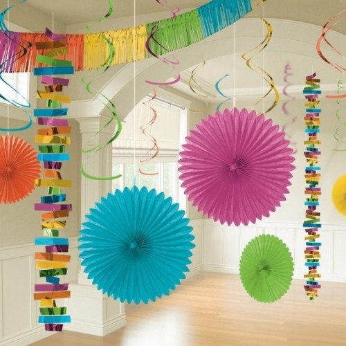  KIT 18PZ DECORACION TECHO MULTICOLO