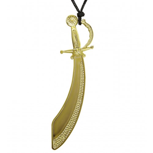 COLLAR SABLE PIRATA DORADO 13CM