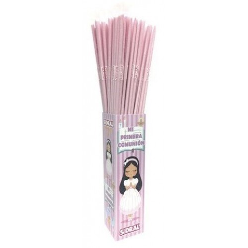 80 CAÑAS SIDRAL ESTUCHE COMUNION ROSA