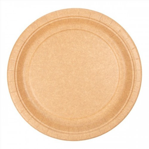 50 PLATOS CARTON LACADOS KRAFT 26CM